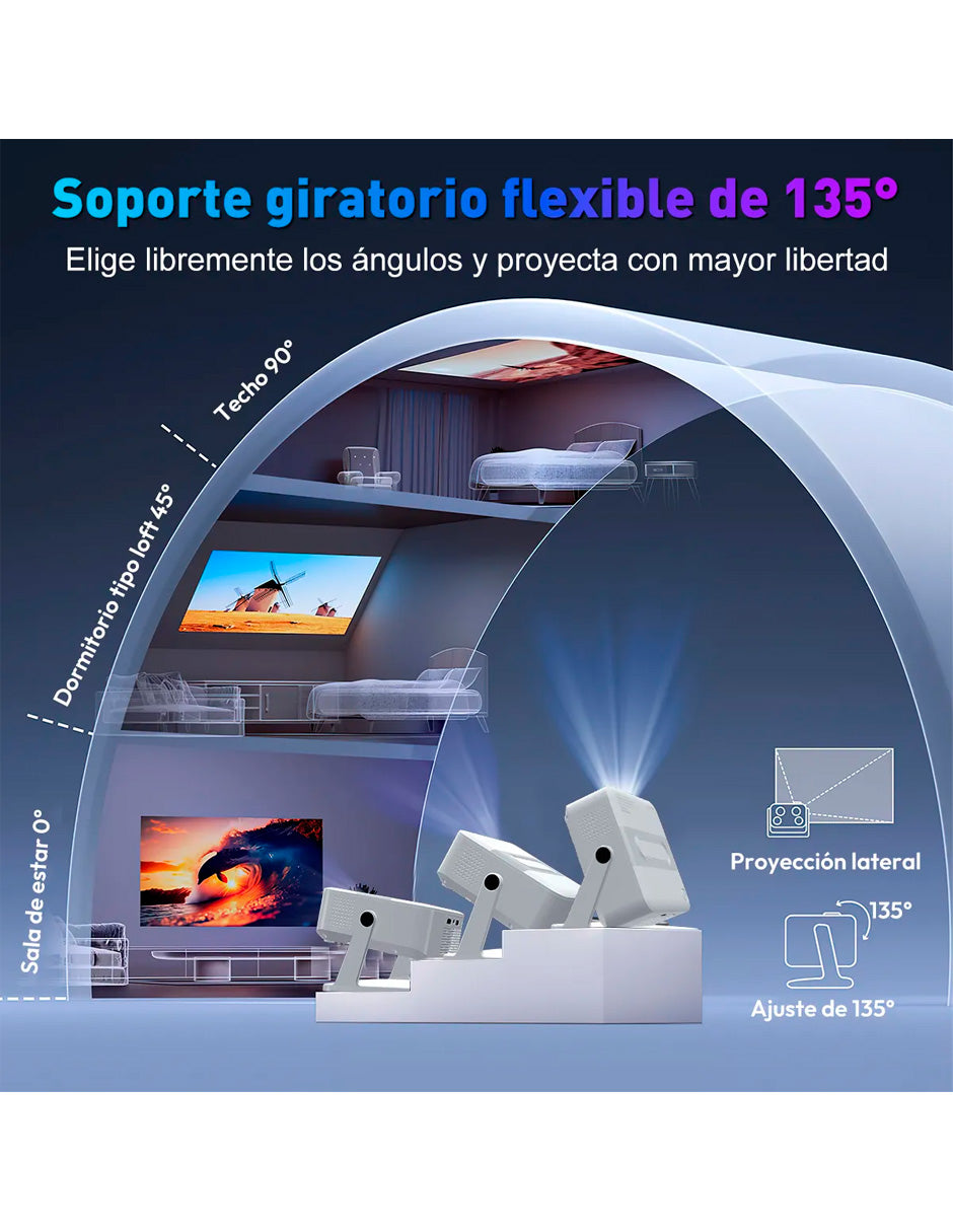 Proyector Petukita Box HA109 4K Android 14000lm Blanco