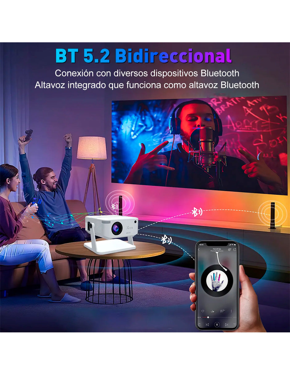 Proyector Petukita Box HA109 4K Android 14000lm Blanco