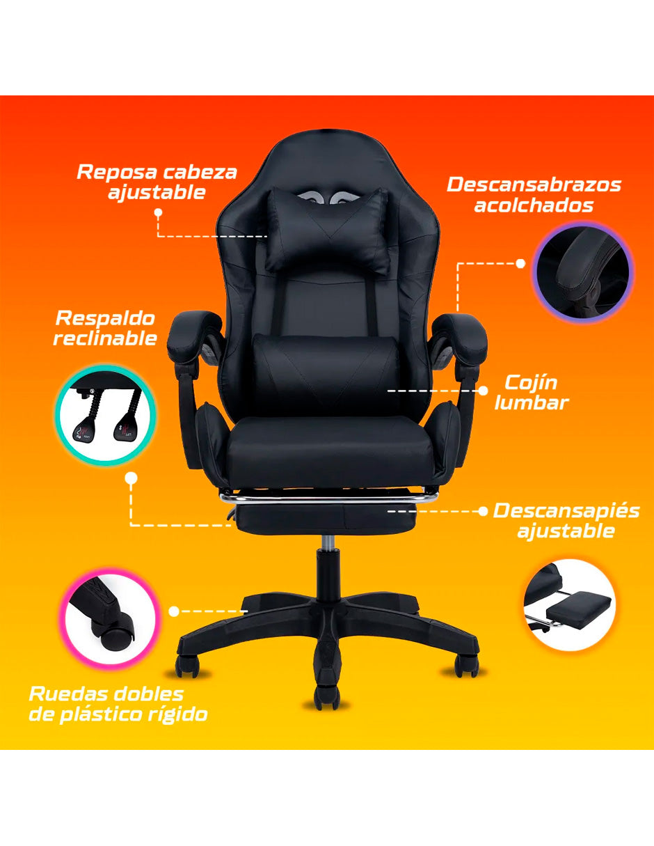 Silla Gamer Petukita Box – Edición Pro Técnica color Negro