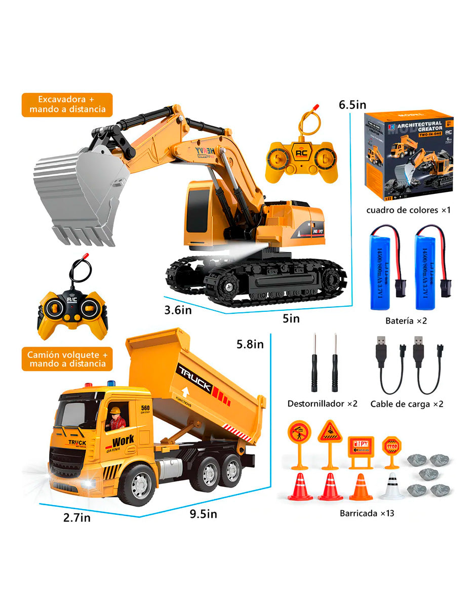 Petukita Box – Excavadora RC 2-en-1 Potente y Divertida a control Remoto