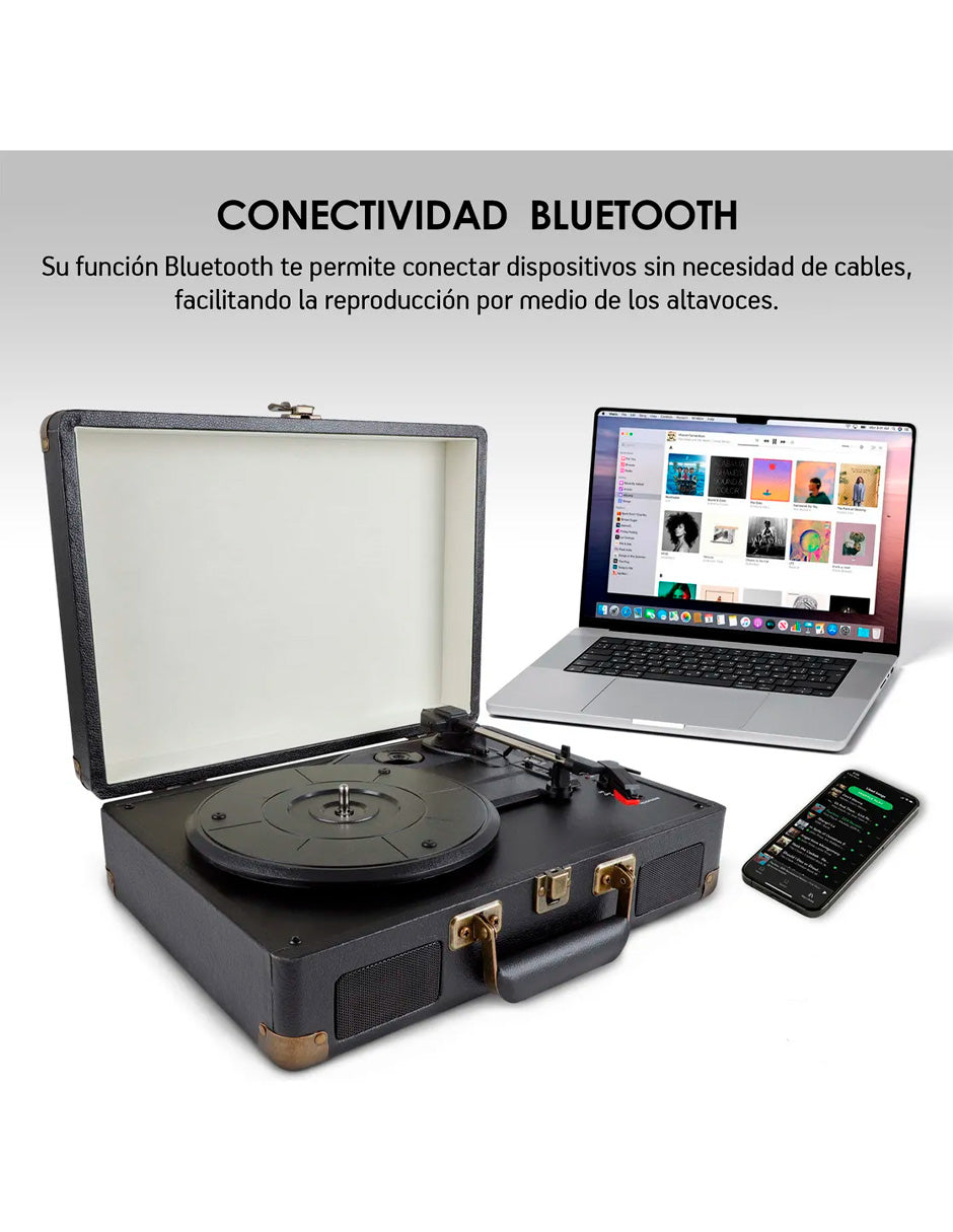 Tocadiscos Vinilo Bluetooth Petukita Box – Diseño Vintage Portátil
