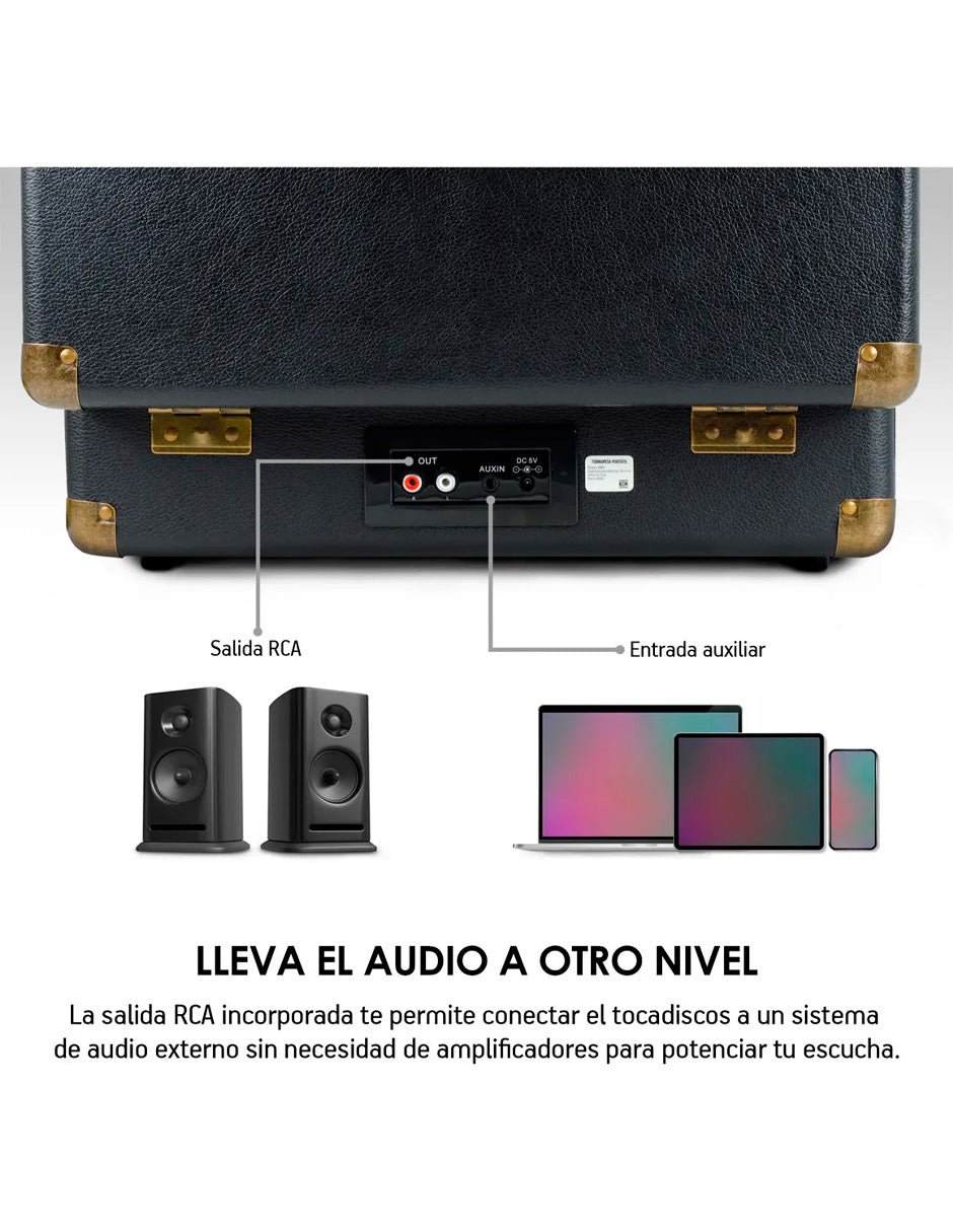 Tocadiscos Vinilo Bluetooth Petukita Box – Diseño Vintage Portátil