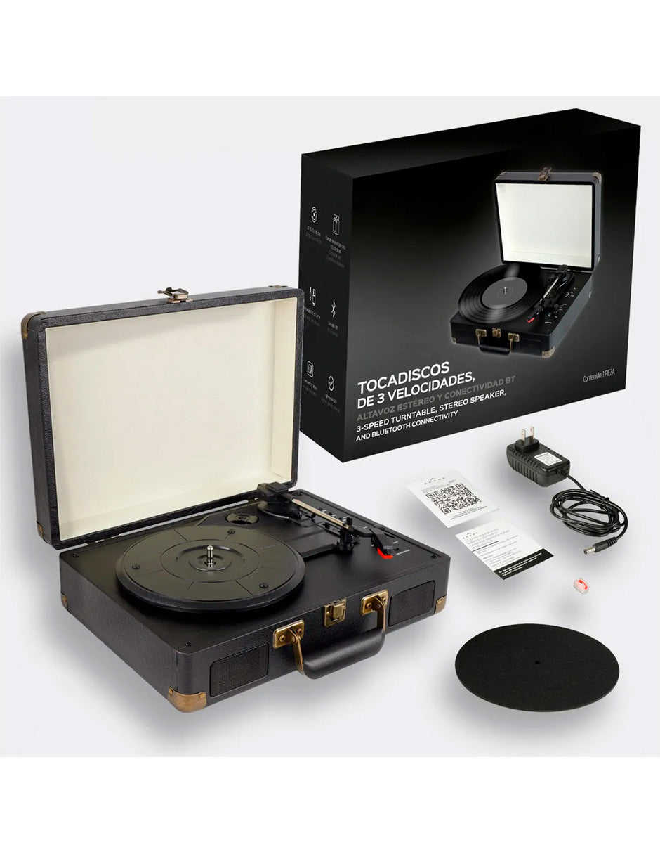 Tocadiscos Vinilo Bluetooth Petukita Box – Diseño Vintage Portátil