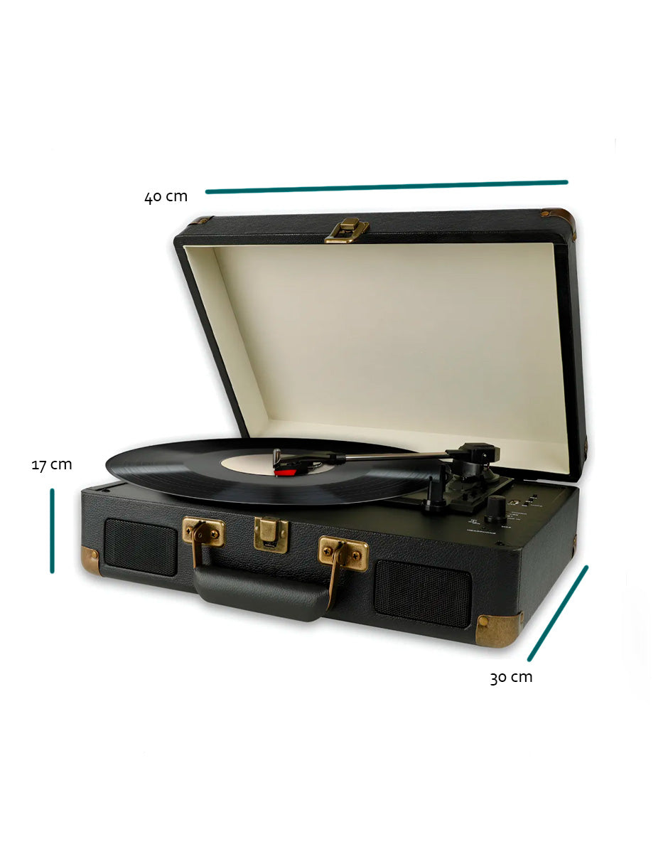 Tocadiscos Vinilo Bluetooth Petukita Box – Diseño Vintage Portátil