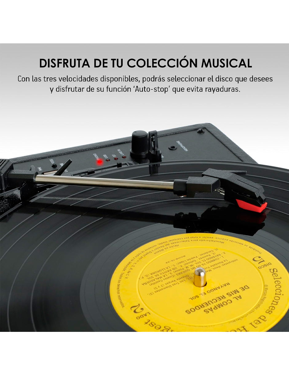 Tocadiscos Vinilo Bluetooth Petukita Box – Diseño Vintage Portátil