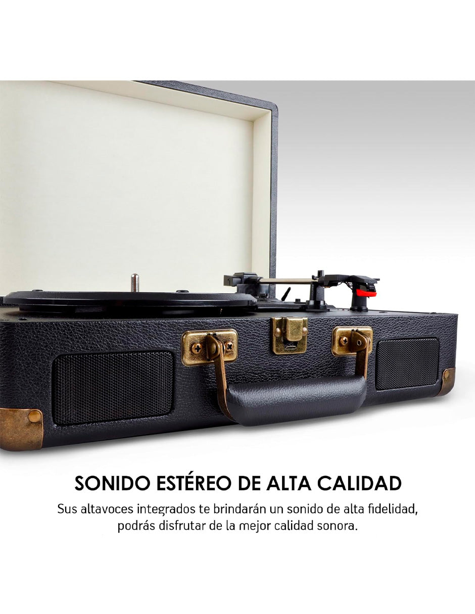 Tocadiscos Vinilo Bluetooth Petukita Box – Diseño Vintage Portátil
