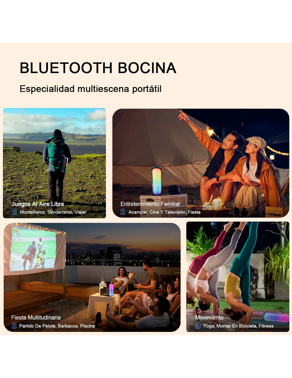 Petukita Box – Bocina Bluetooth Portátil Waterproof Mini RGB