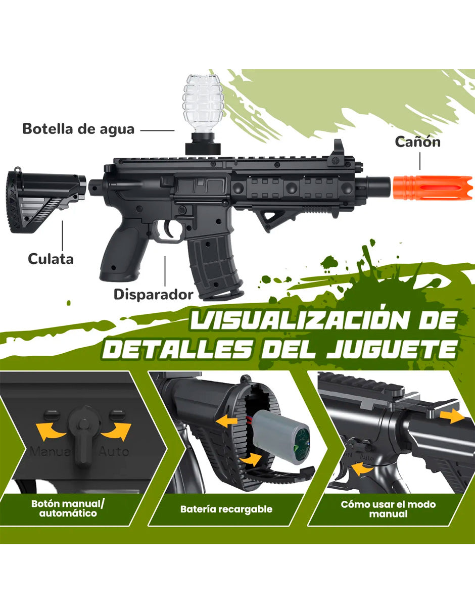 Petukita Box – Pistola de Hidrogel M4 Eléctrica Automática