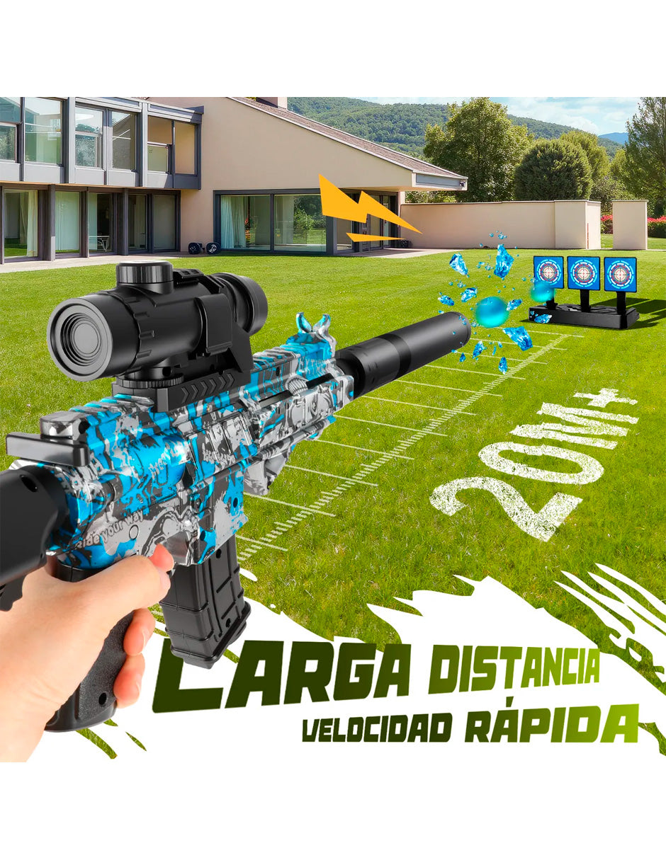 Pistola De Hidrogel Eléctrica M416 Azul Petukita Box – Lanzador Automático de Bolas de Gel