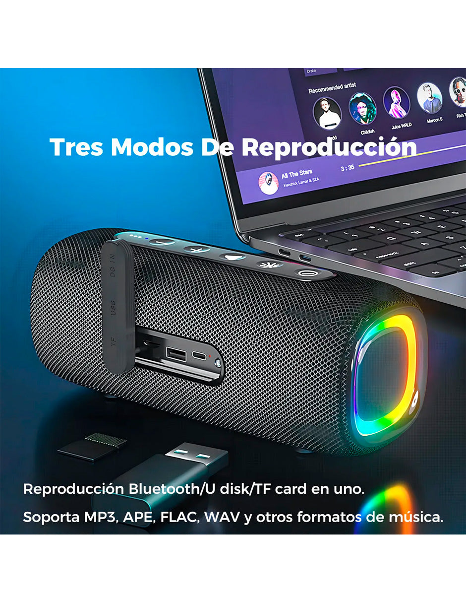 Bocina Bluetooth F608 20W IP67 Petukita Box Negro