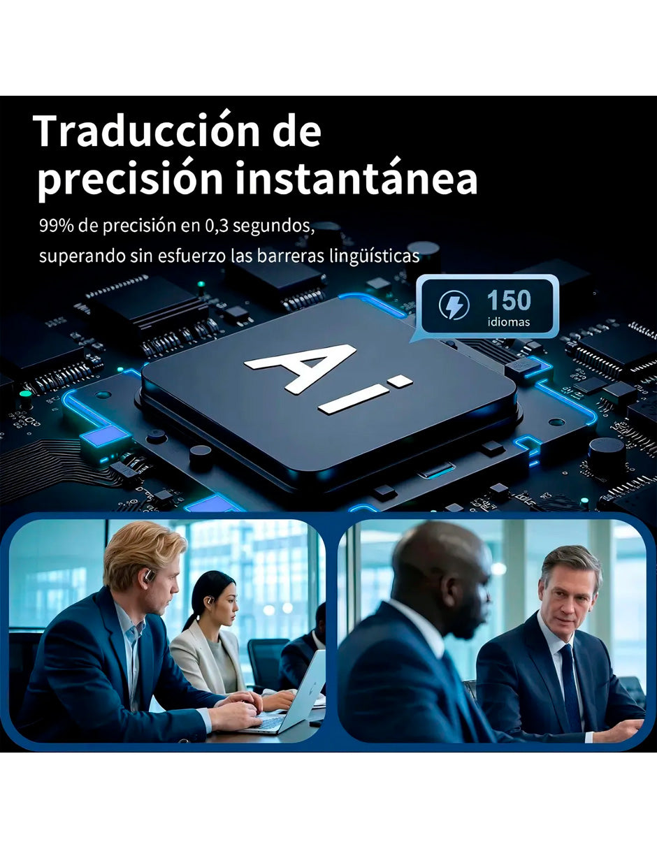 Audífonos Traductor IA Petukita Box Q16 Bluetooth HiFi para iPhone y Android