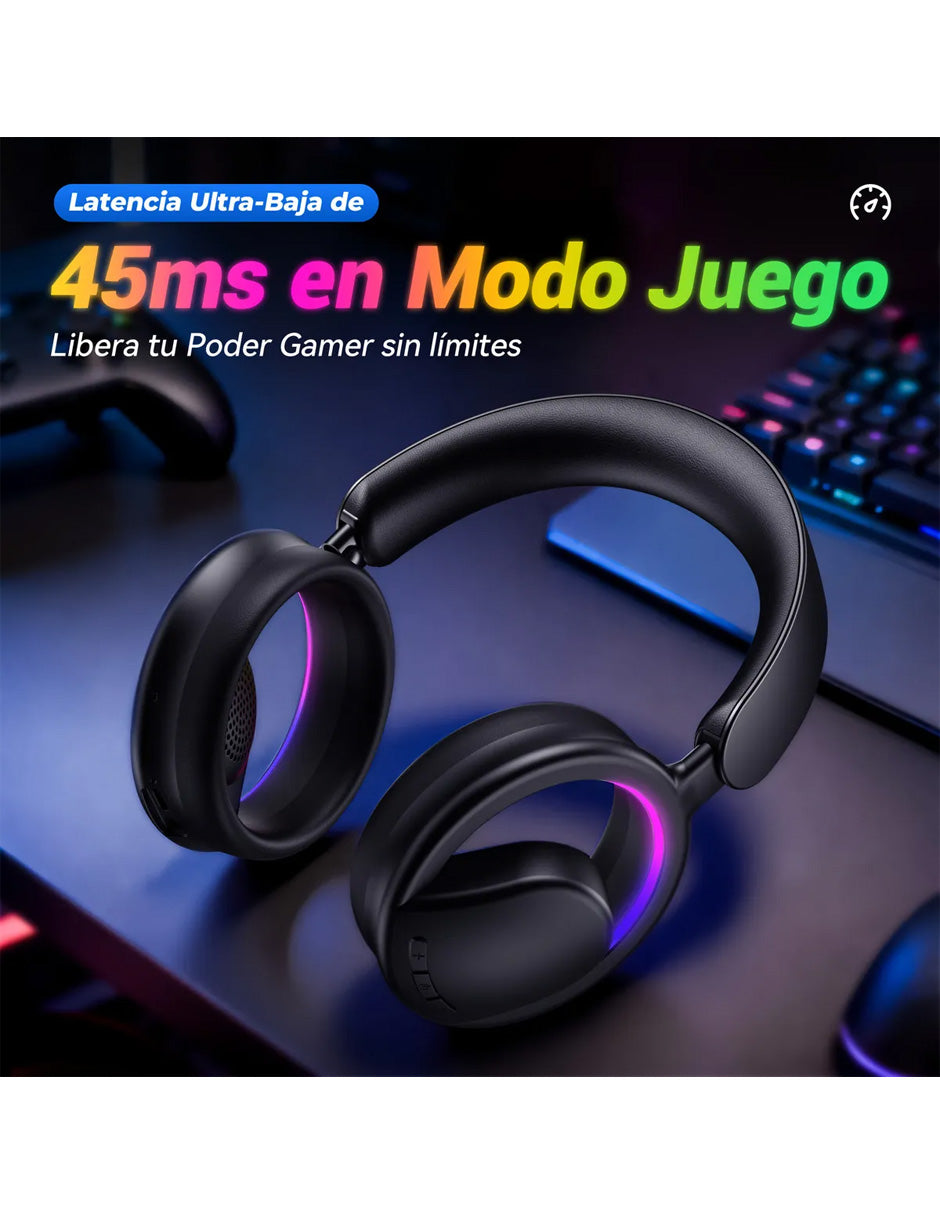 Audífonos Gamer Inalámbricos Petukita Box B16 RGB Negro | Sonido 7.1, Bluetooth, RGB y Baja Latencia