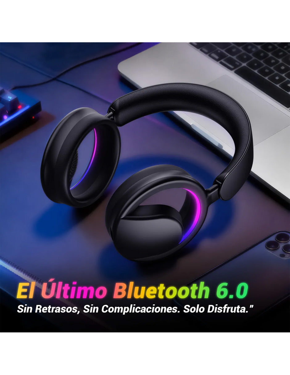 Audífonos Gamer Inalámbricos Petukita Box B16 RGB Negro | Sonido 7.1, Bluetooth, RGB y Baja Latencia