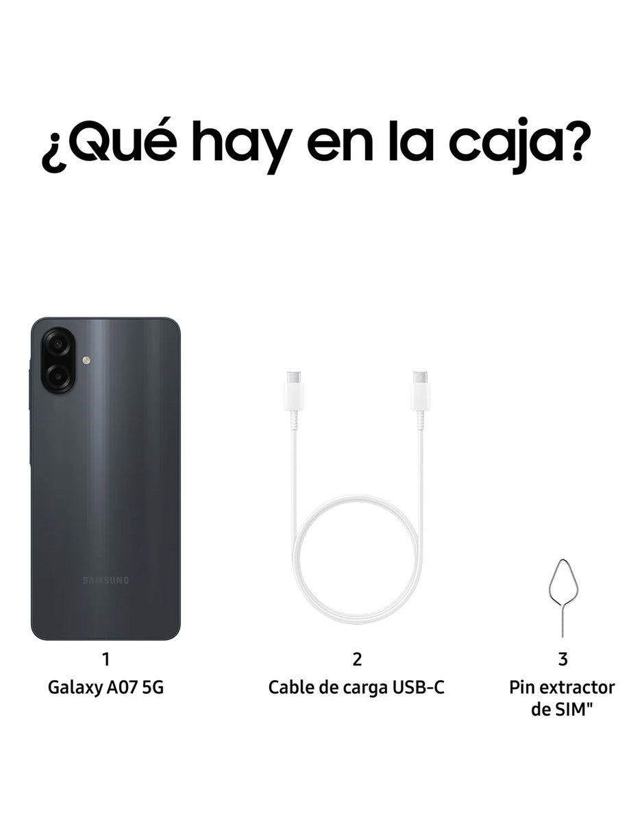 Smartphone Samsung Galaxy A07 64GB Negro | Dual SIM, Batería de Larga Duración y Diseño Compacto