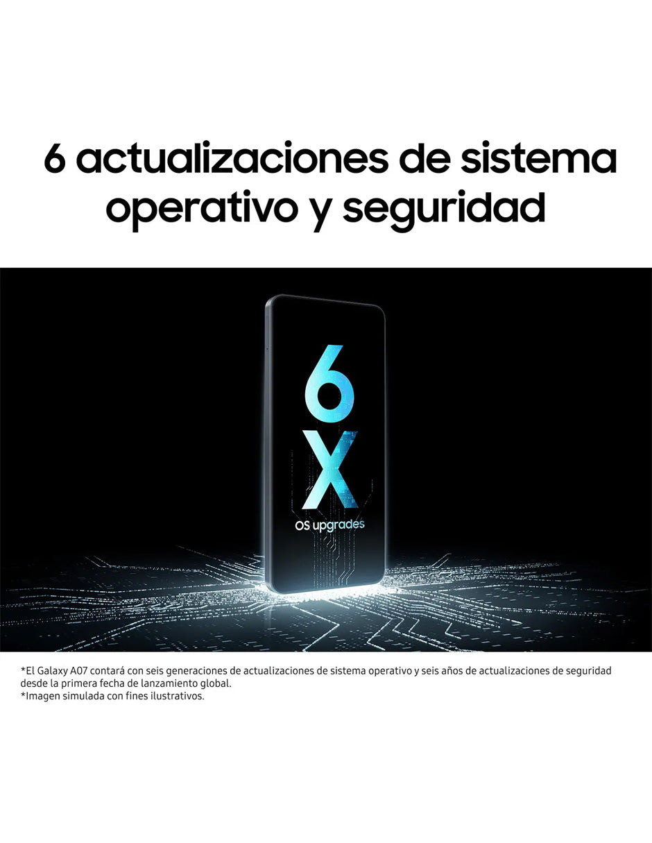 Smartphone Samsung Galaxy A07 64GB Negro | Dual SIM, Batería de Larga Duración y Diseño Compacto