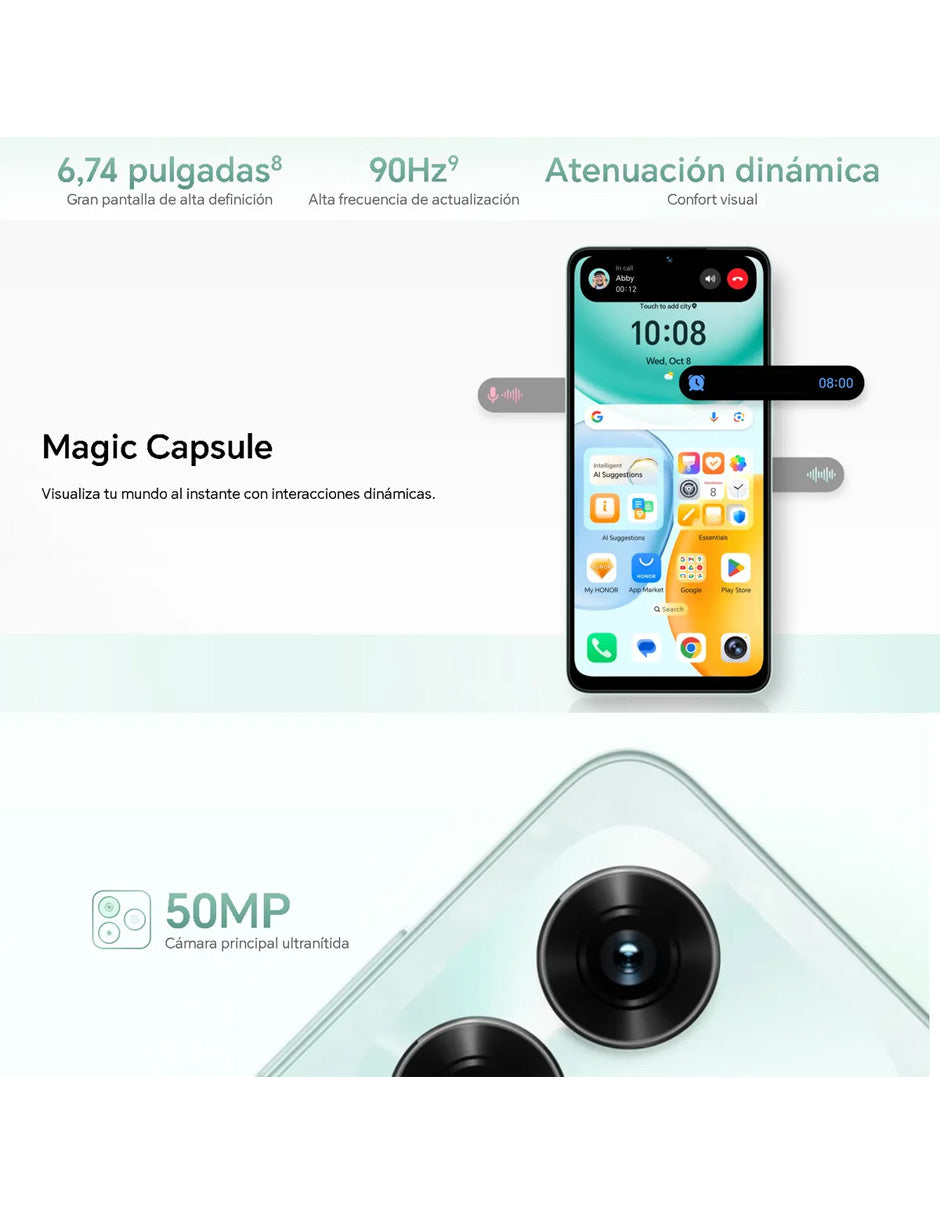 Smartphone Honor X5c Plus 256GB Midnight Black | 6GB RAM, Almacenamiento Amplio y Cámara con IA