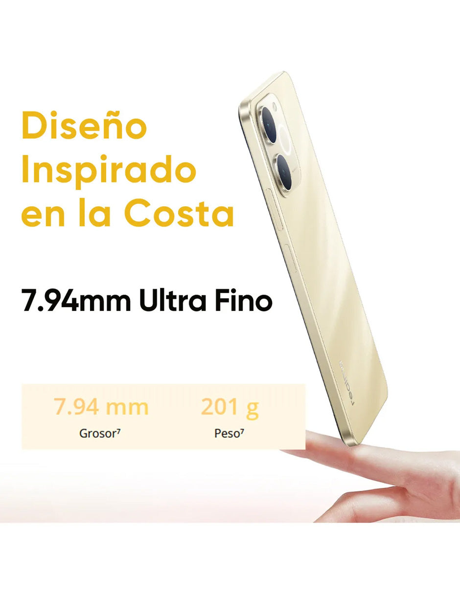Smartphone Realme Note 70T 128GB Dorado | 16GB RAM Dinámica, Batería 6000mAh, Pantalla 6.74" e IP64
