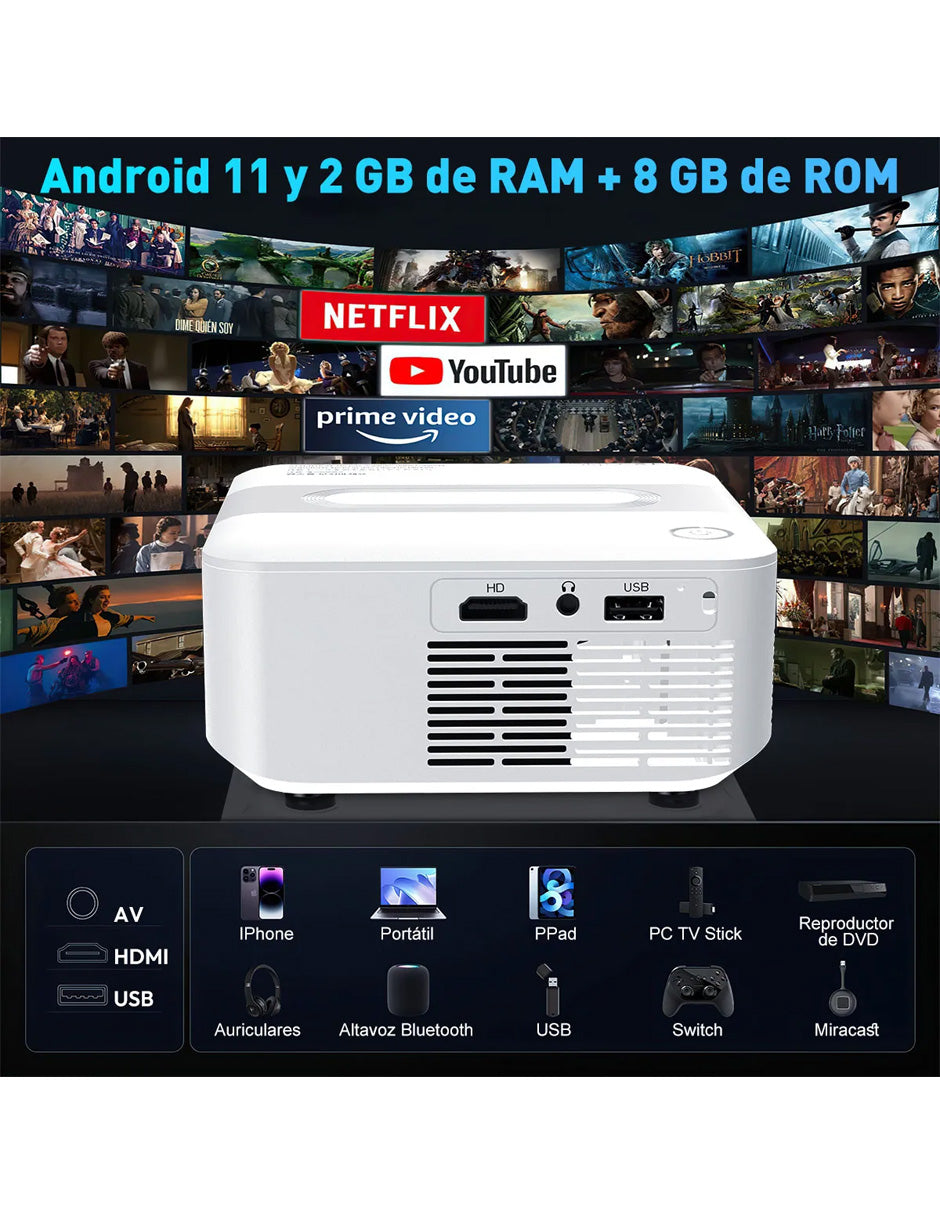 Combo Proyector X6 Inteligente + Bocina Go 4 Bluetooth Petukita Box