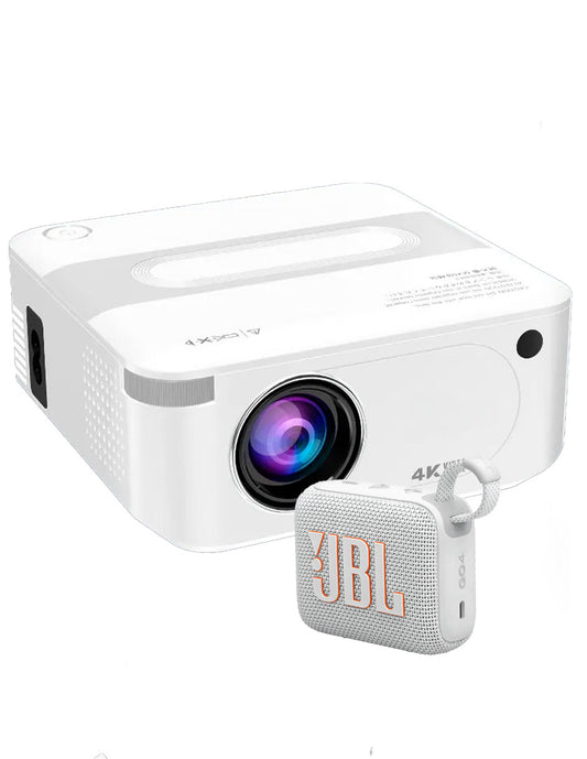 Mini Proyector Inteligente X6 Blanco + Bocina Go 4 Plata