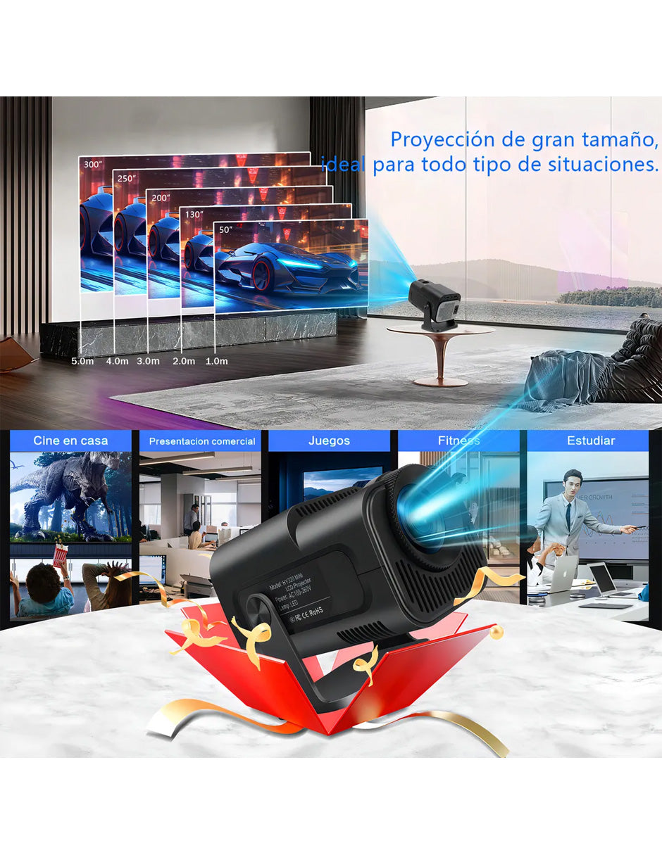 Proyector 4K Petukita Box WiFi Smart Pro Negro