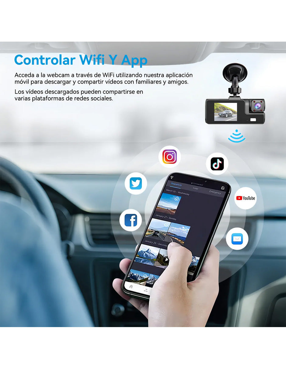 Cámara para Auto 1080p WiFi Petukita Box Pro