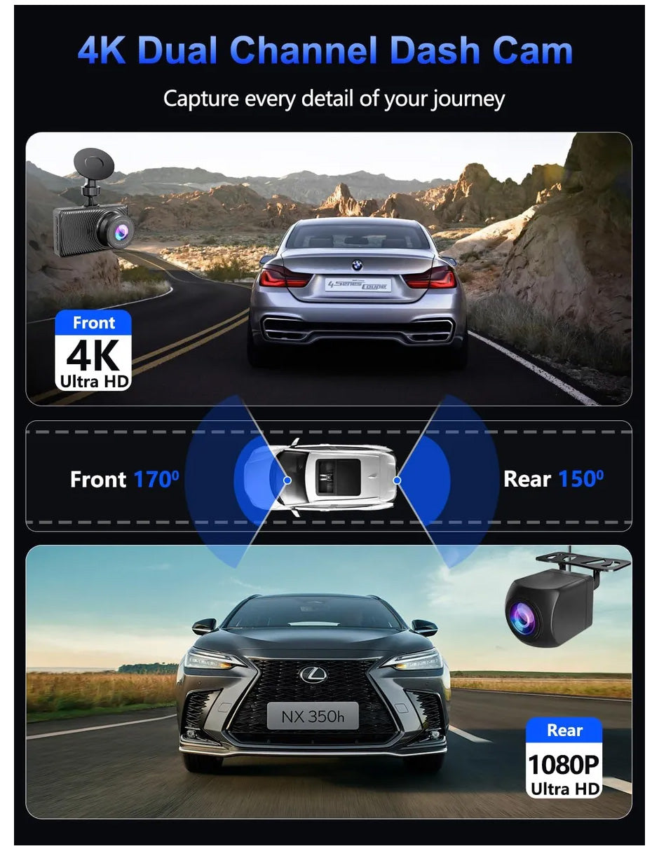 Dashcam Doble 1080p GPS WiFi Petukita Box Pro