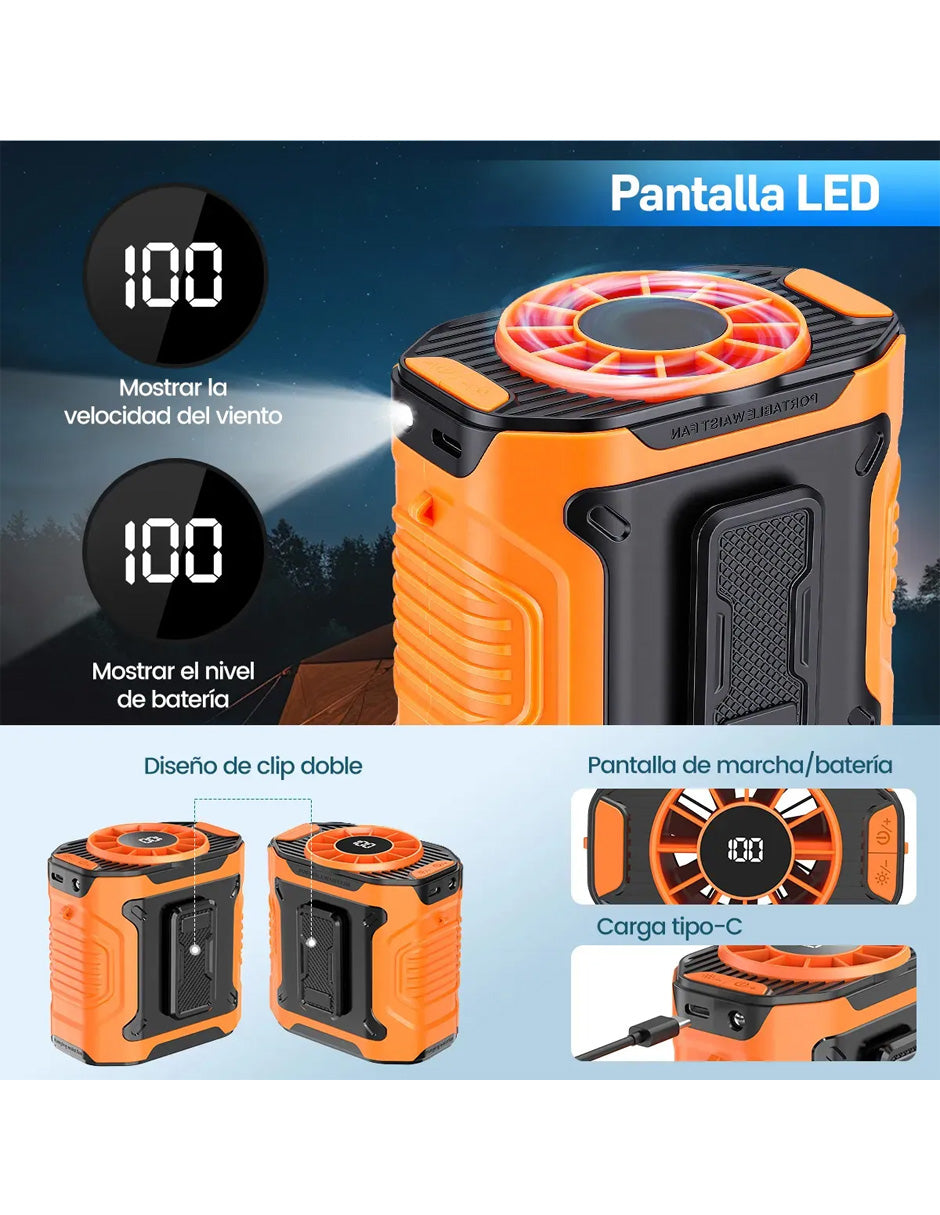 Ventilador Cintura Negro Petukita Box