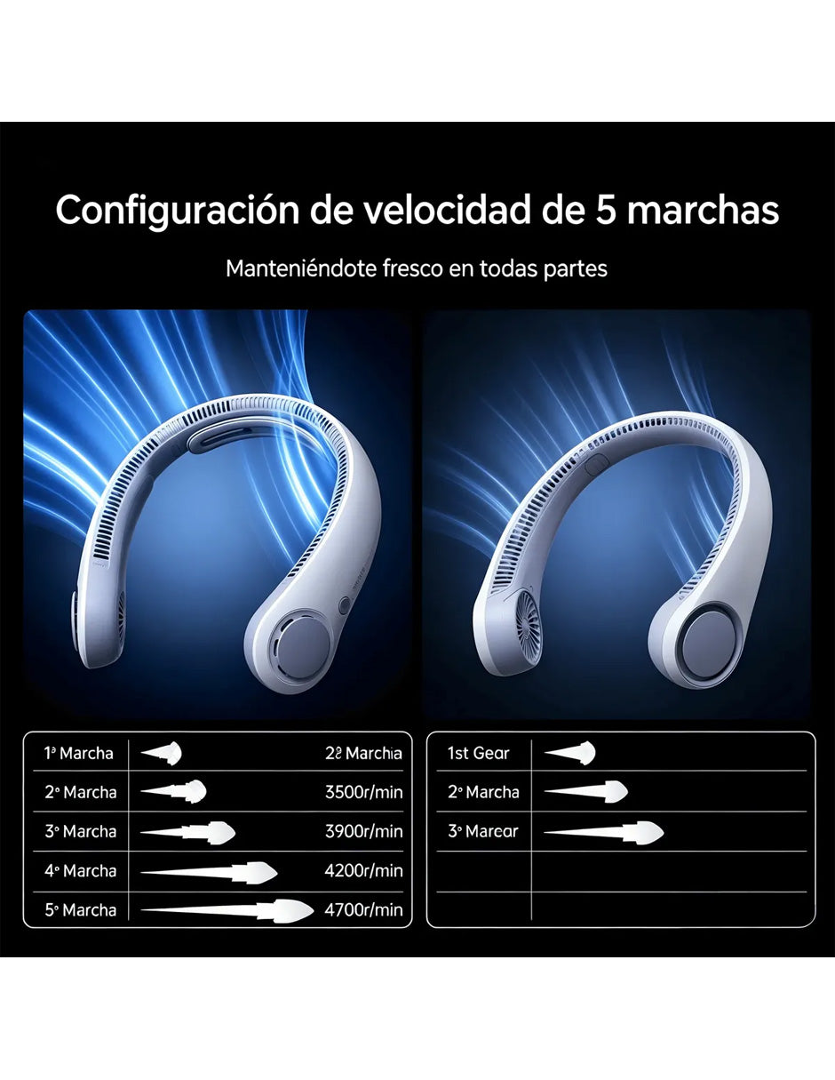 Ventilador de Cuello FA14 Petukita Box 5000mAh | Manos Libres
