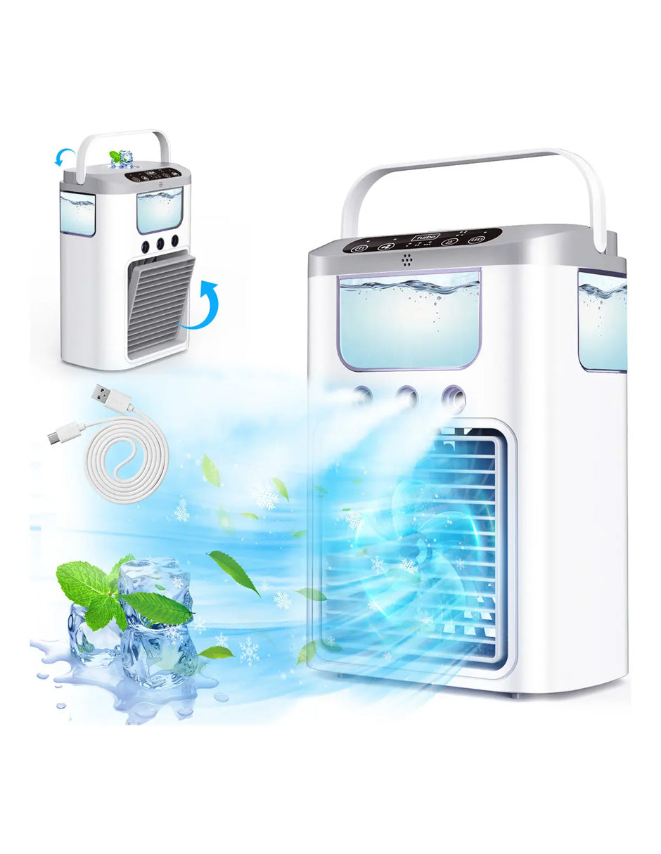 Mini Climatizador AKIO Petukita Box Blanco 3 en 1 | Enfriador USB
