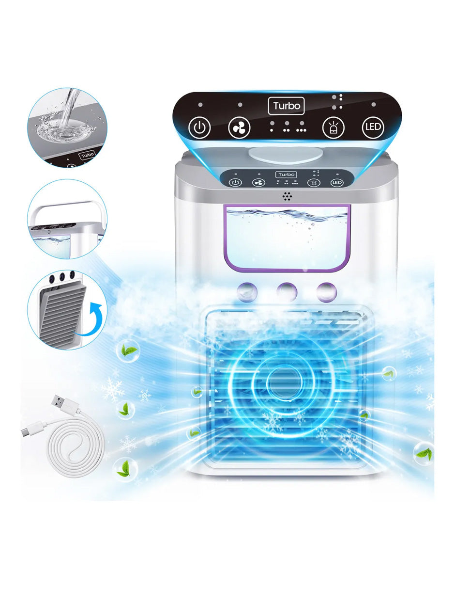 Mini Climatizador AKIO Petukita Box Blanco 3 en 1 | Enfriador USB