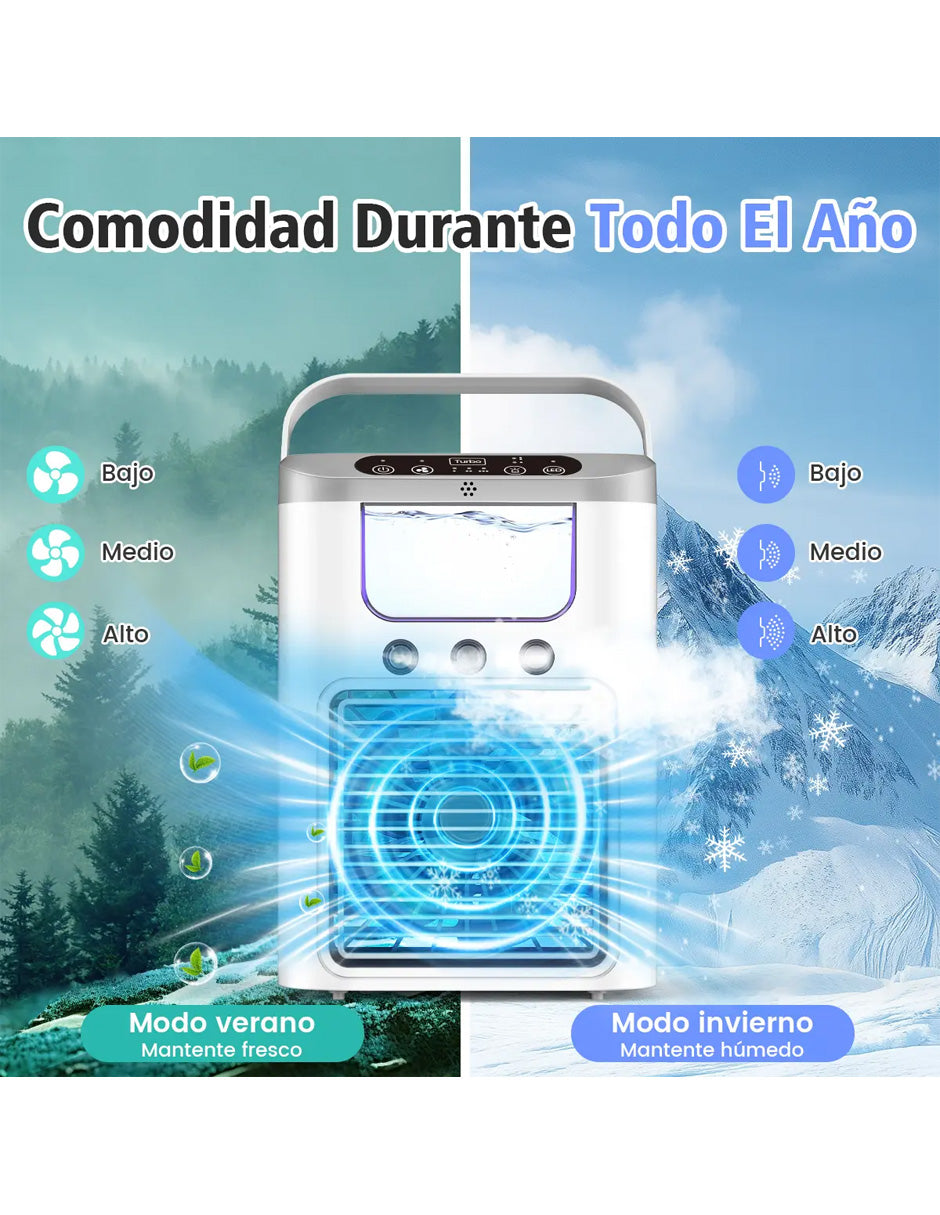 Mini Climatizador AKIO Petukita Box Blanco 3 en 1 | Enfriador USB
