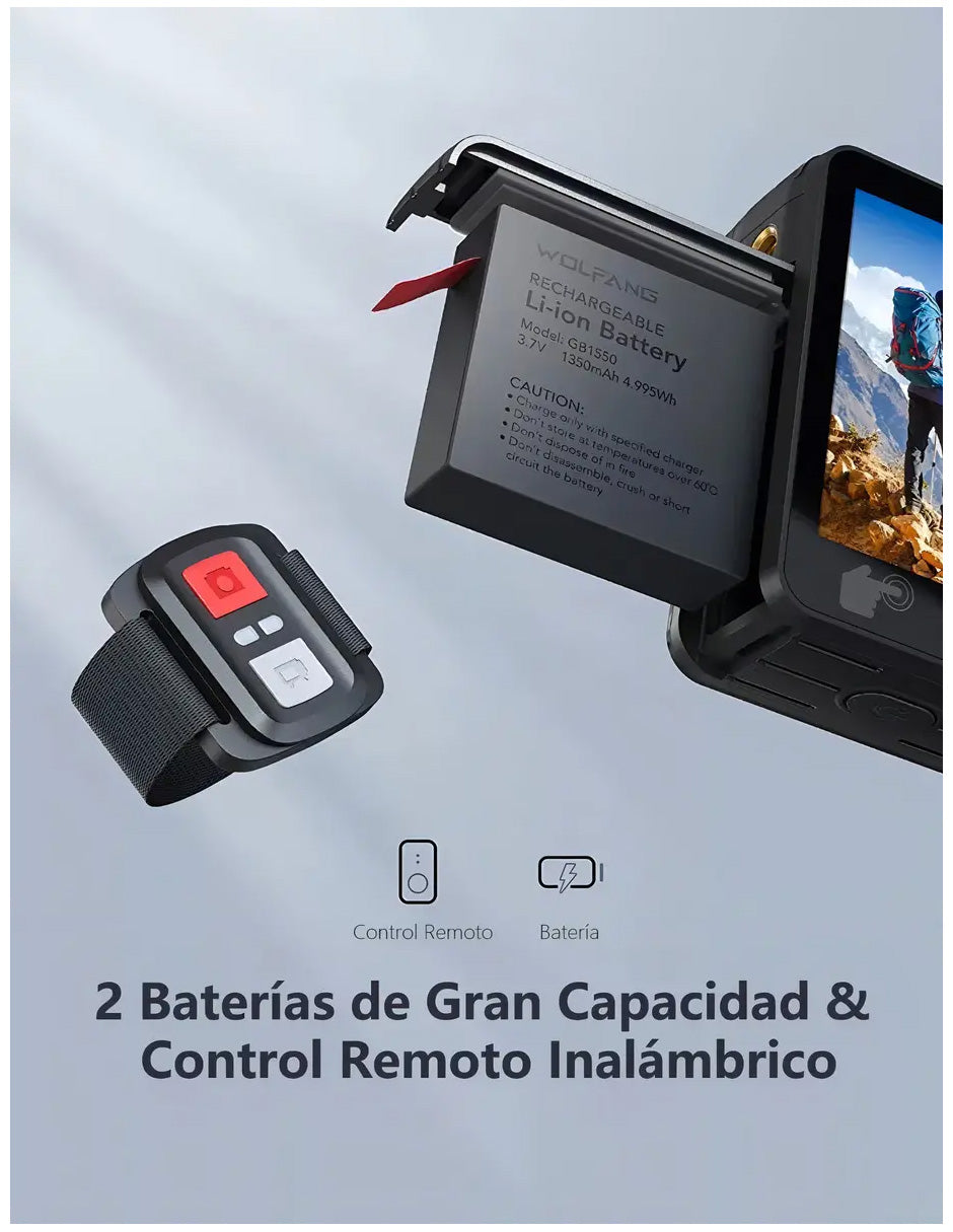 Cámara Deportiva GA-100 4K Negra Petukita Box