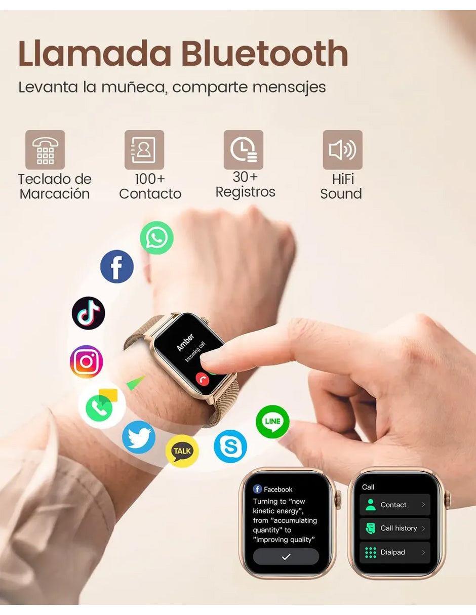 Smartwatch IW9 Petukita Box Negro | Llamadas Bluetooth y Extensible Intercambiable