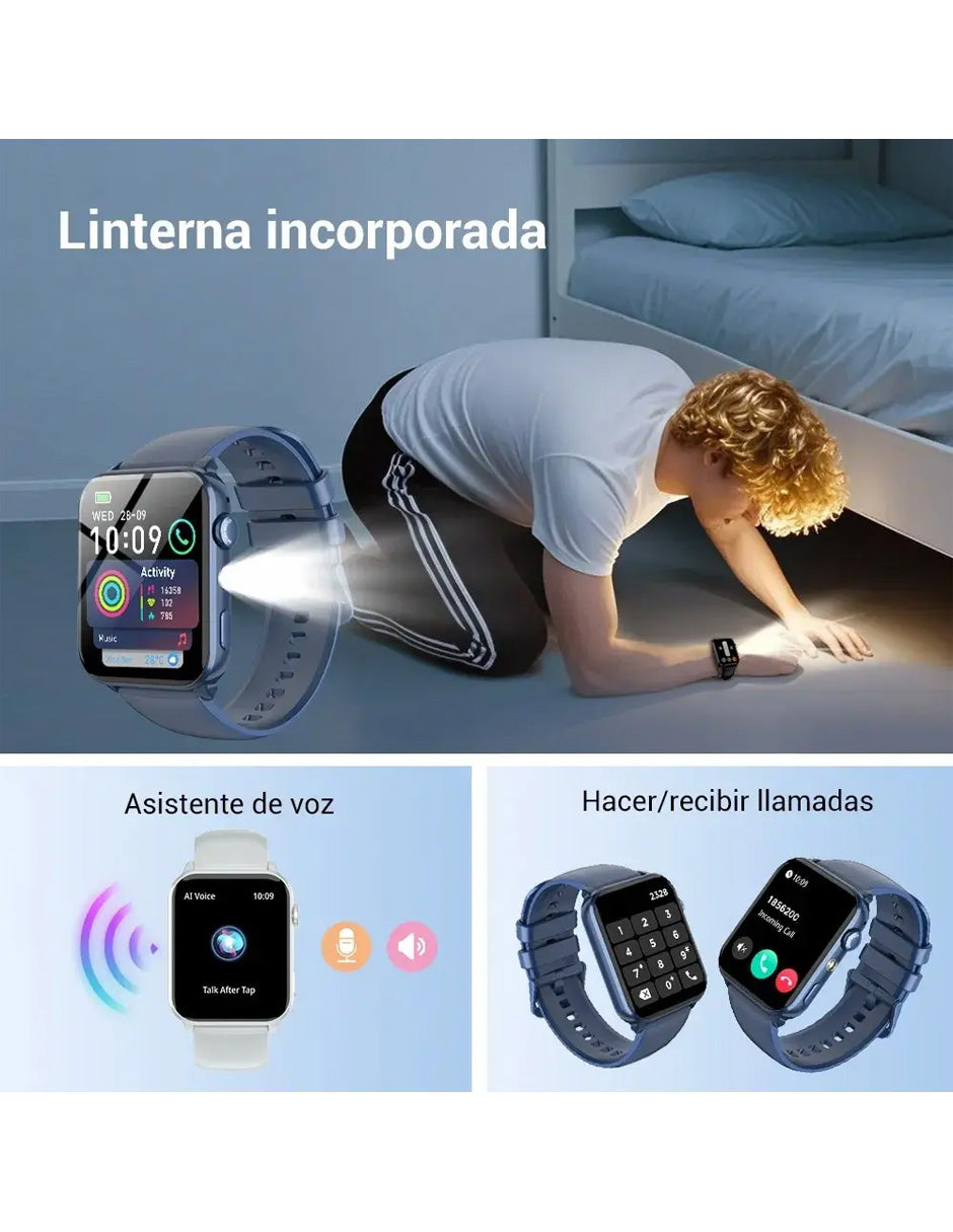 Smartwatch IOWOR30 Petukita Box Azul con Linterna