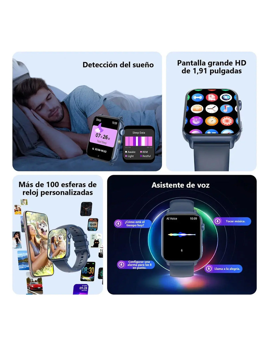 Smartwatch IOWOR30 Petukita Box Azul con Linterna