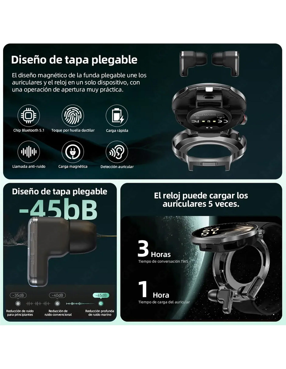 Smartwatch BWT100 Petukita Box con Auriculares 2-1