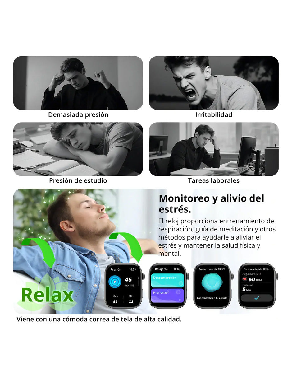 Smartwatch C8MAX Petukita Box Negro con Asistente Virtual