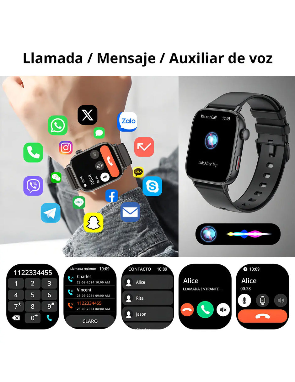Smartwatch C8MAX Petukita Box Negro con Asistente Virtual