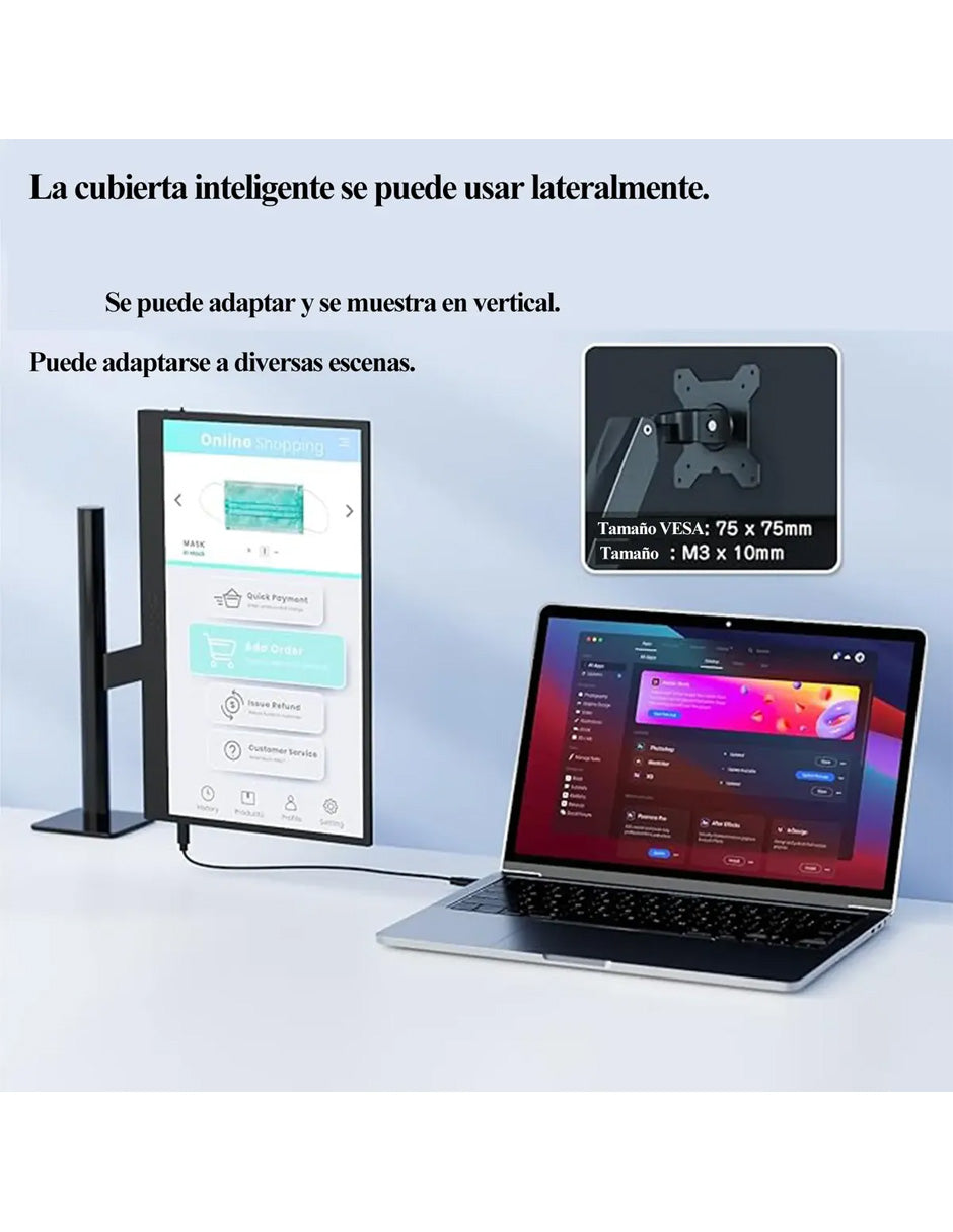 Monitor Portátil Petukita Box Type C PTM15 15.6" Full HD IPS | USB-C y Mini HDMI | Compatible con Laptop, PC, Mac, PS5, Xbox, Nintendo Switch