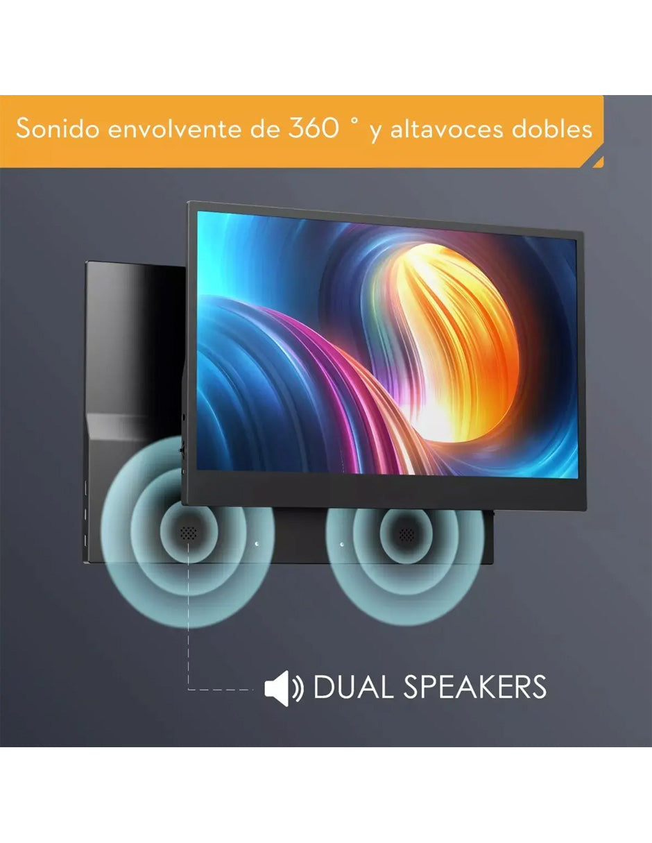 Monitor Portátil Petukita Box Type C PTM15 15.6" Full HD IPS | USB-C y Mini HDMI | Compatible con Laptop, PC, Mac, PS5, Xbox, Nintendo Switch