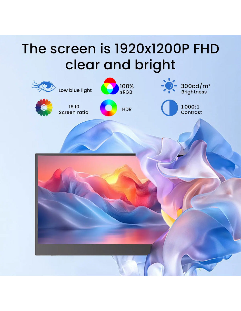 Monitor Portátil Petukita Box TH-ZJ14 14" Full HD+ IPS 16:10 USB-C HDMI HDR para Laptop, MacBook, PC, PS5, Nintendo Switch