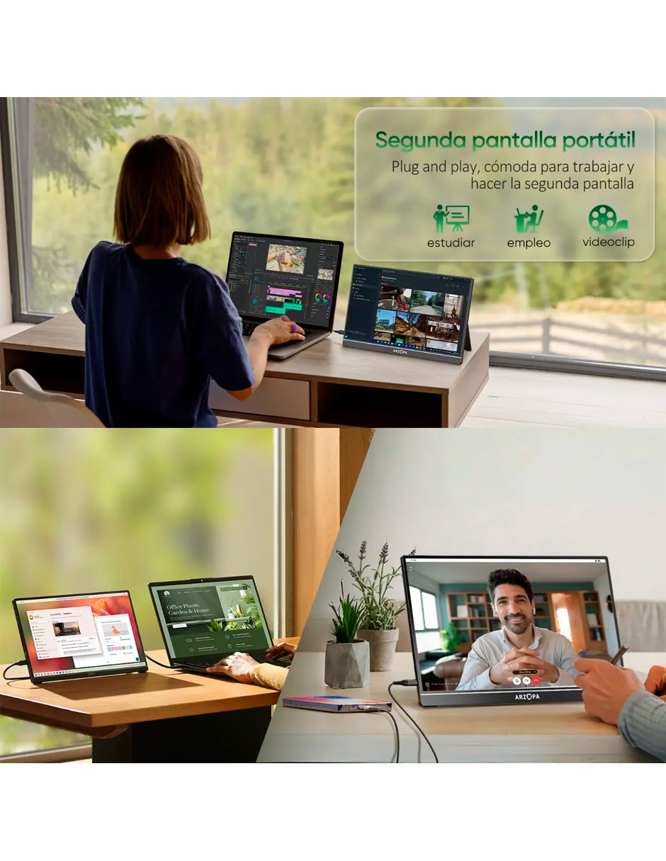 Monitor Portátil Petukita Box A1S 14" Full HD IPS 1080P USB-C Mini HDMI