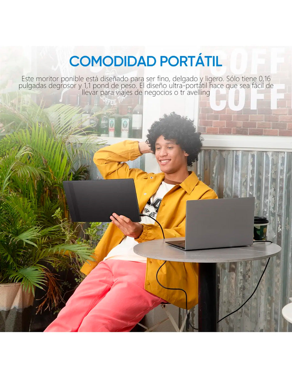 Monitor Portátil Petukita Box A1S 14" Full HD IPS 1080P USB-C Mini HDMI