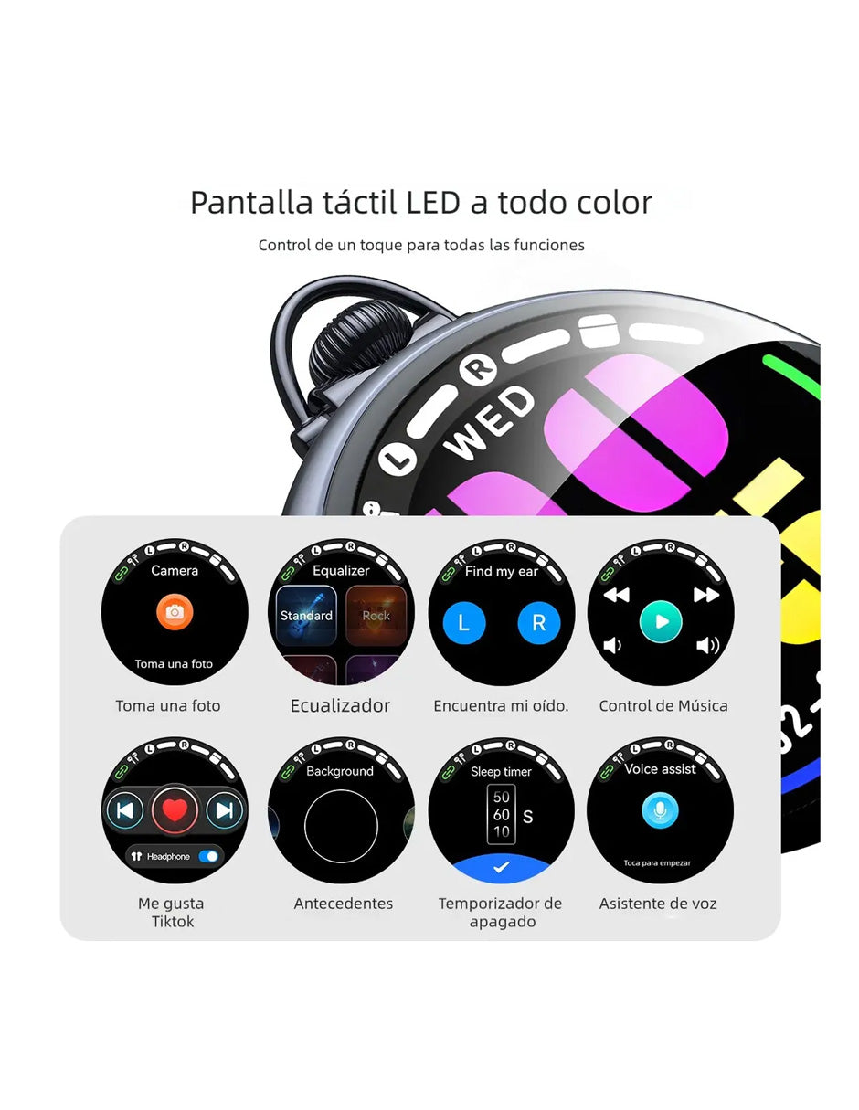 Audífonos Inalámbricos NE71 In-Ear con Bluetooth 6.0, Pantalla LED y Traductor IA