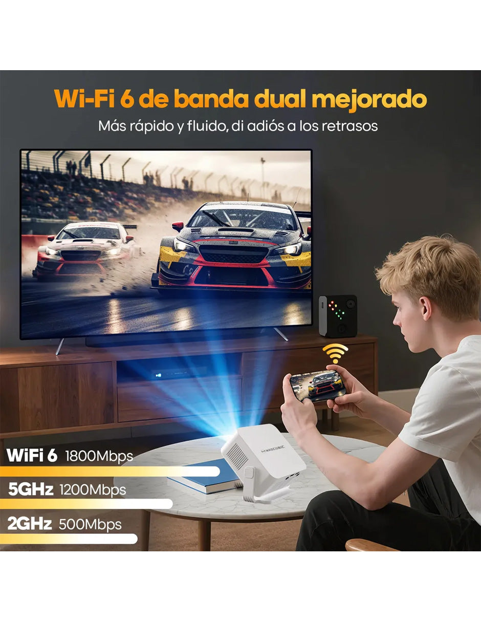 Proyector Portátil Petukita Box HY300Max 720P con Android 14, WiFi 6 y Bluetooth 5.4