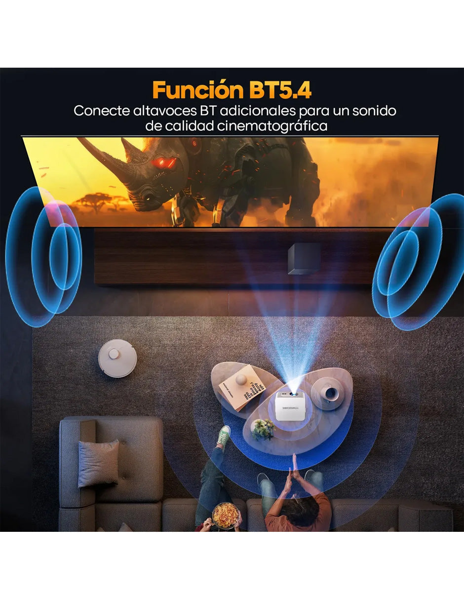 Proyector Portátil Petukita Box HY300Max 720P con Android 14, WiFi 6 y Bluetooth 5.4