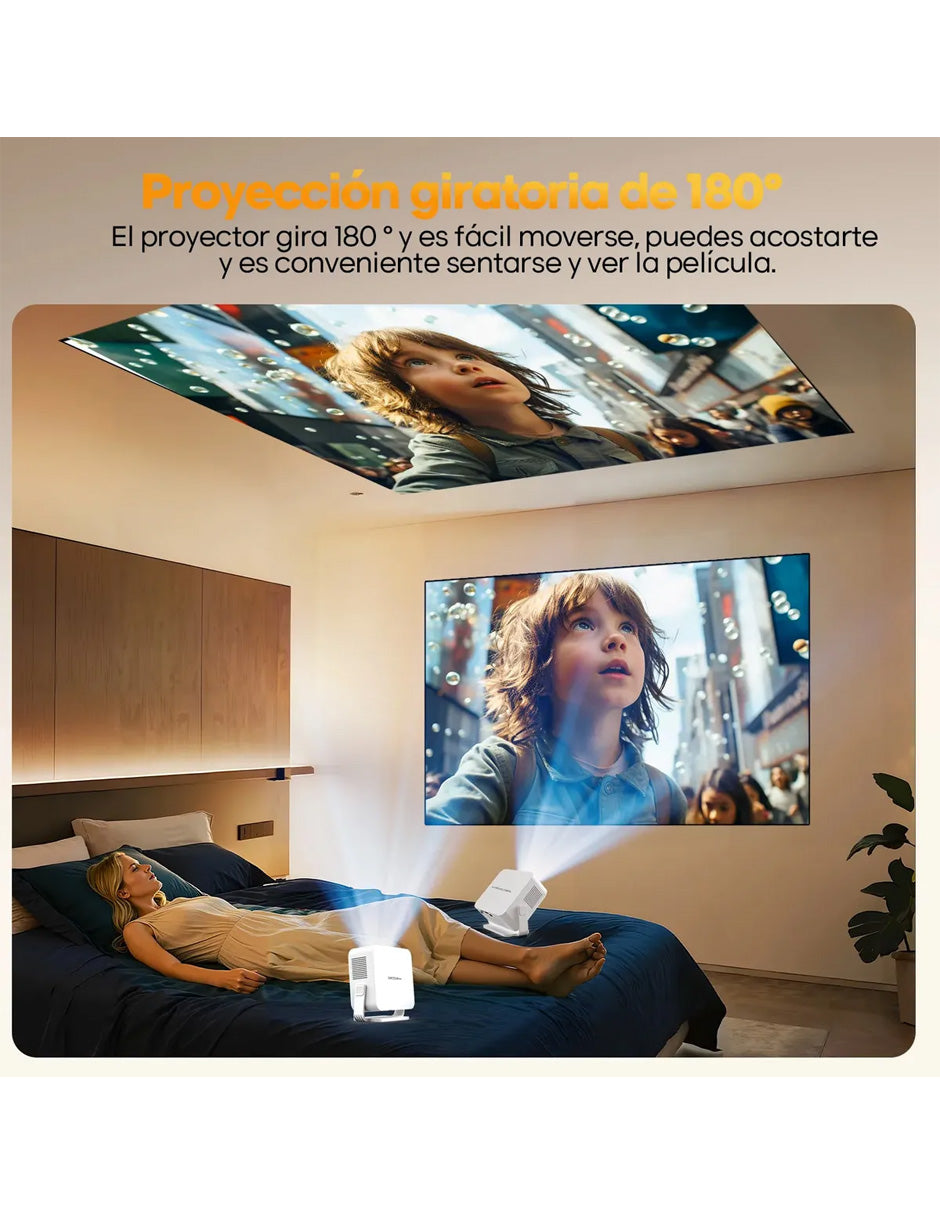Proyector Portátil Petukita Box HY300Max 720P con Android 14, WiFi 6 y Bluetooth 5.4