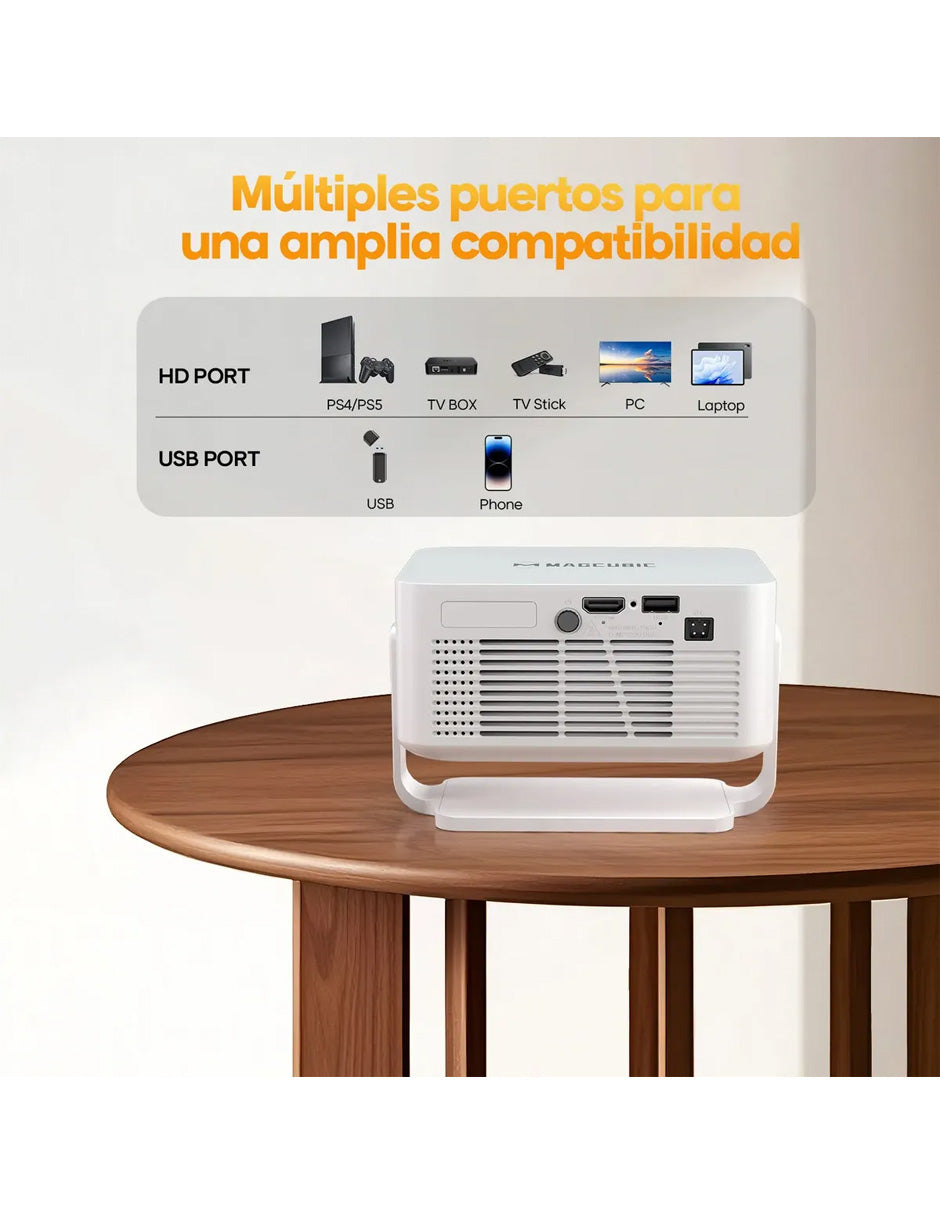 Proyector Portátil Petukita Box HY300Max 720P con Android 14, WiFi 6 y Bluetooth 5.4