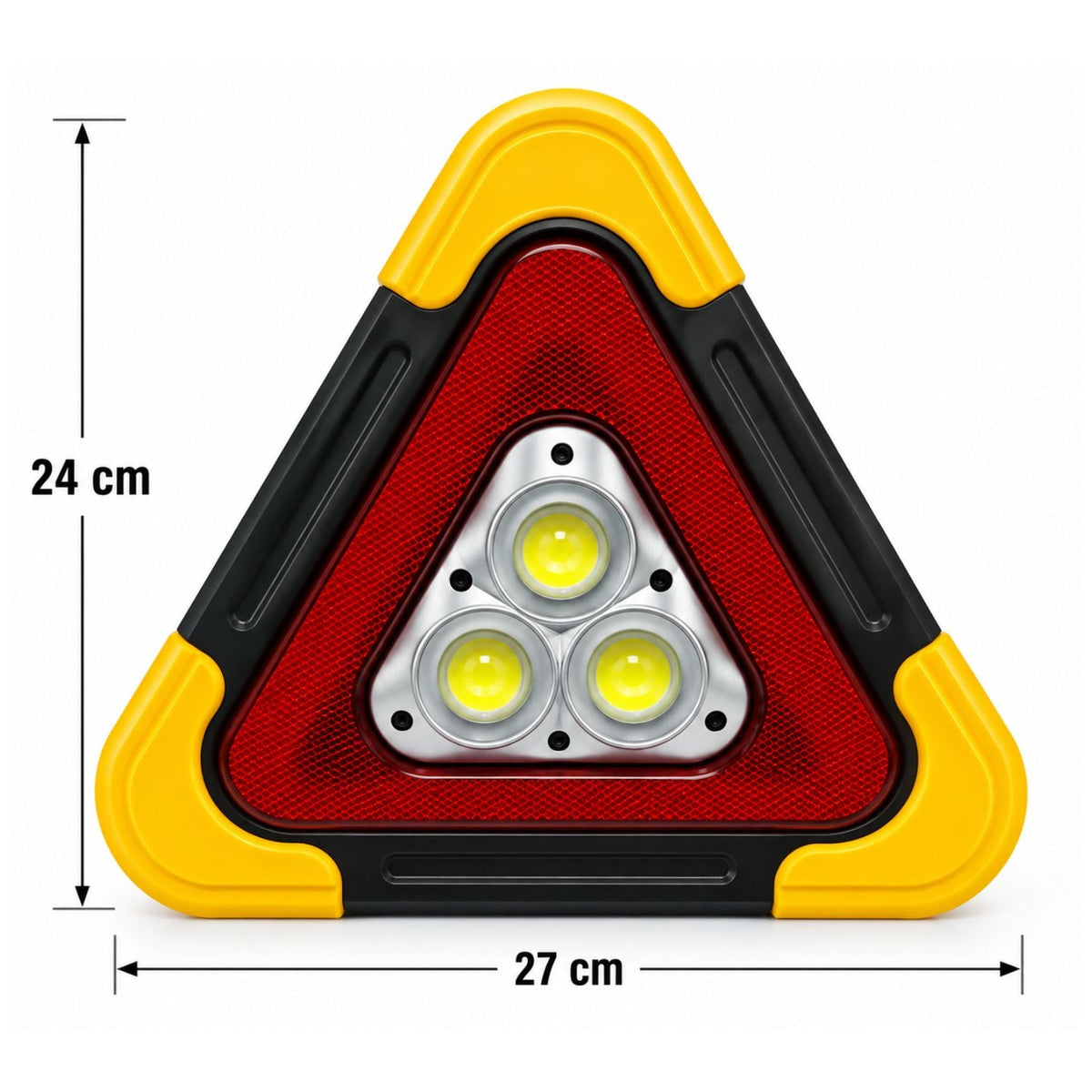 Lámpara triangular de emergencia vial con panel solar, USB-C y manija, 5 modos - foto 2