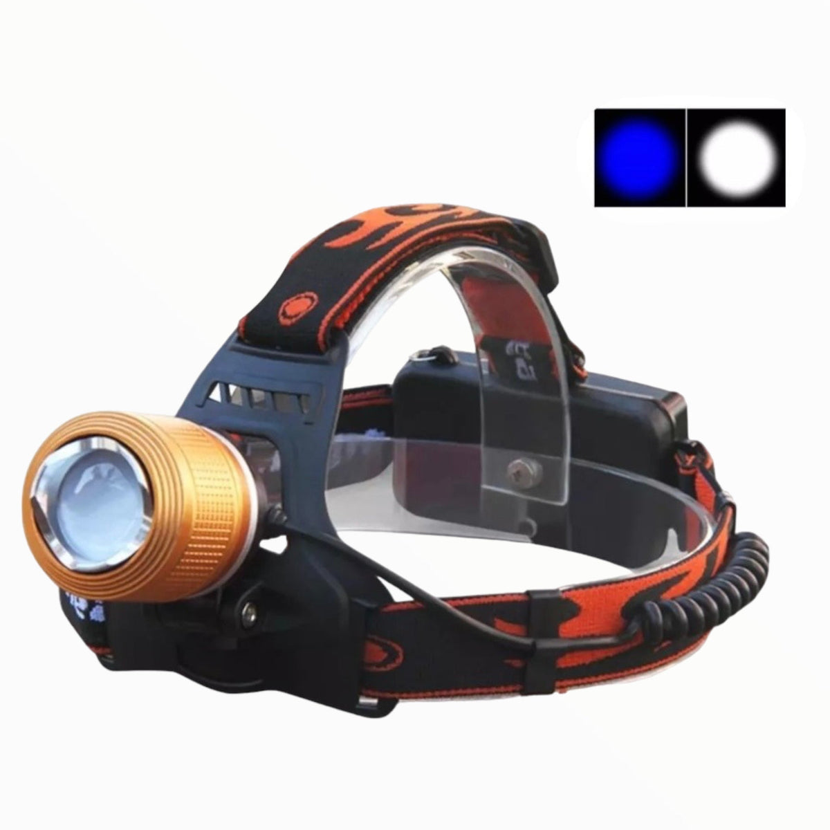 Lámpara recargable de doble LED con zoom, luz azul y blanca, 3000 lúmenes - foto 2